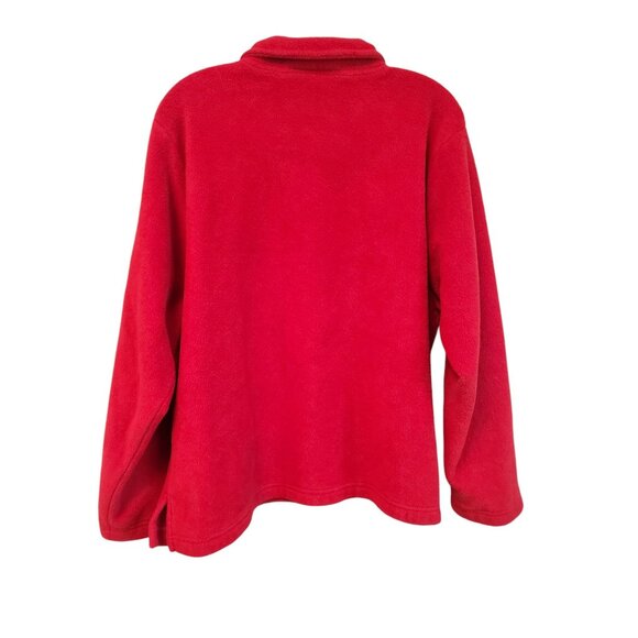 Nick & Sarah Cardigan Sweater Womens Plus Sz 3X Red Fleece Christmas Embroidered - Picture 12 of 14